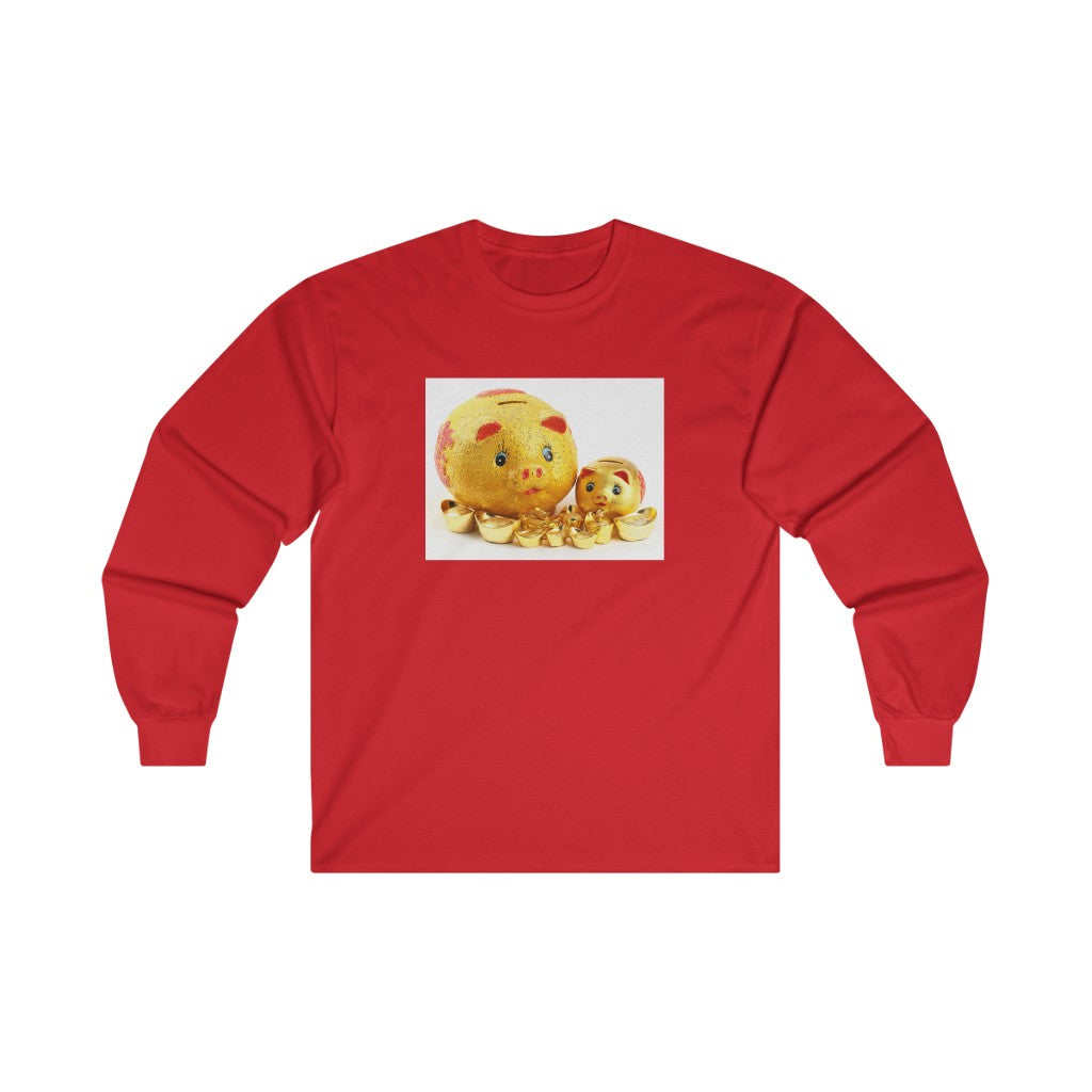 CNY - GOLD PIGS  Ultra Cotton Long Sleeve Tee